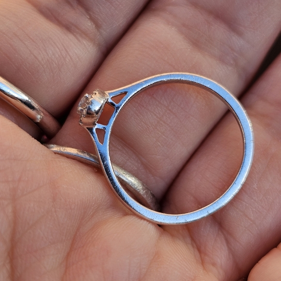 Dainty Sterling Diamond Ring - Picture 4 of 5